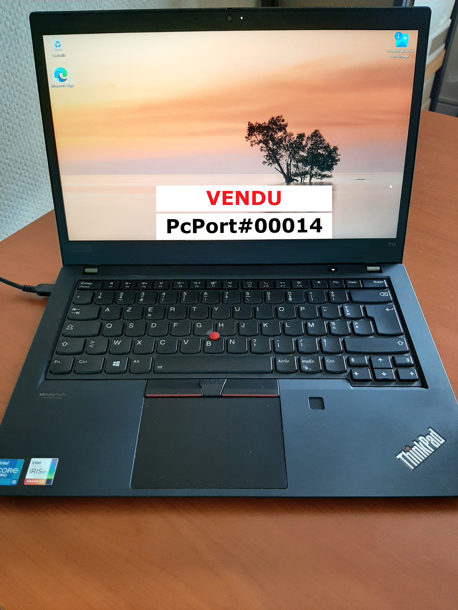 image réelle Lenovo T14 Gen2 stock Tekvexo